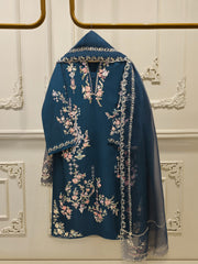 3 Piece - Pure Khaddi Silk Embroidered Suit S114378