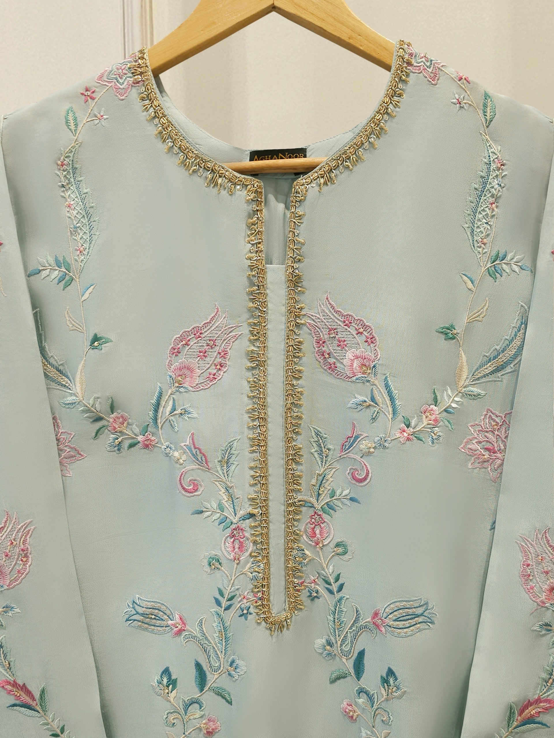 2 Piece- Pure Sheesha Silk Embroidered Suit S114432