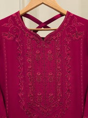 2 Piece- Pure Sheesha Silk Embroidered Suit S114438