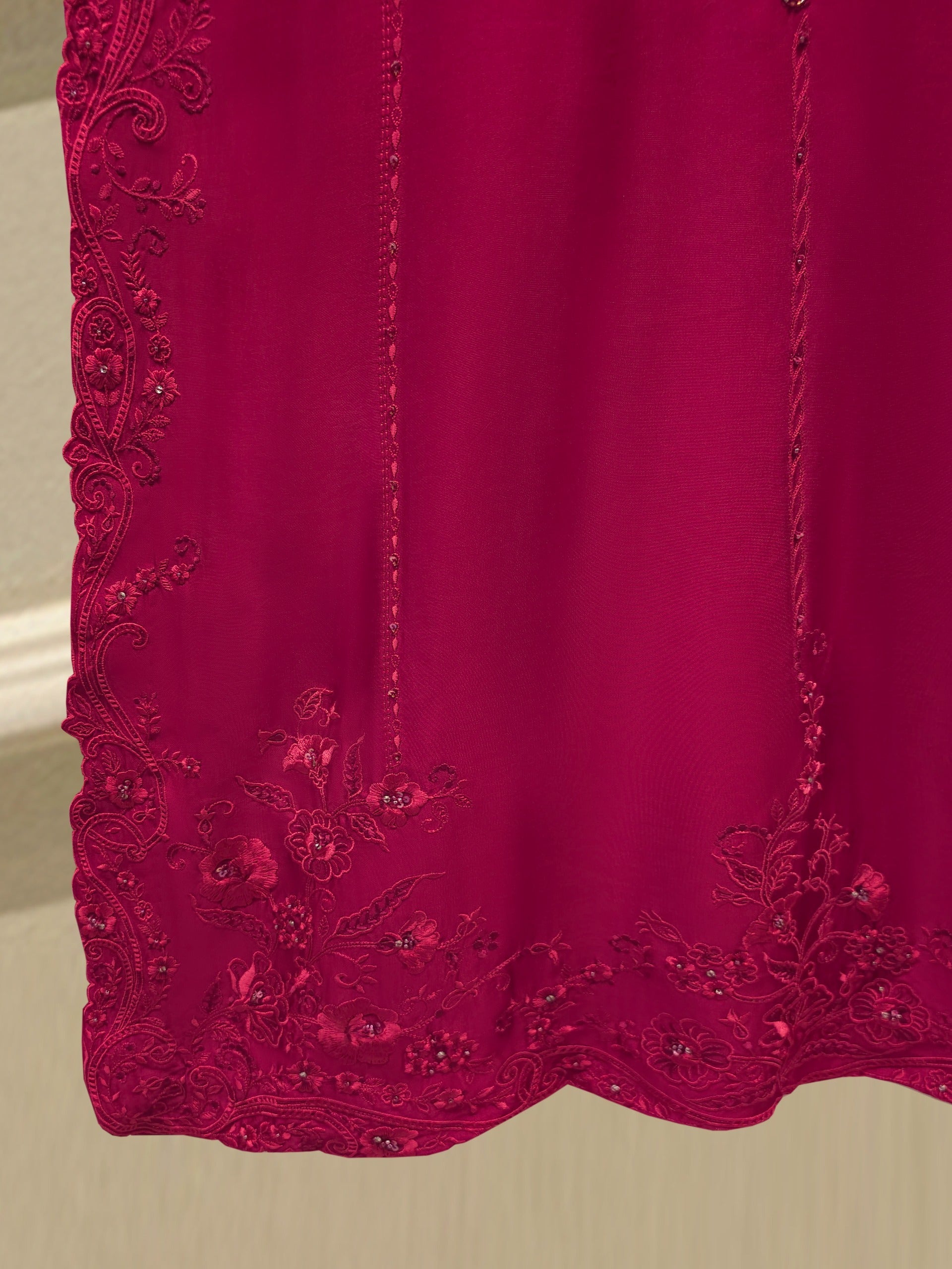 2 Piece- Pure Sheesha Silk Embroidered Suit S114438
