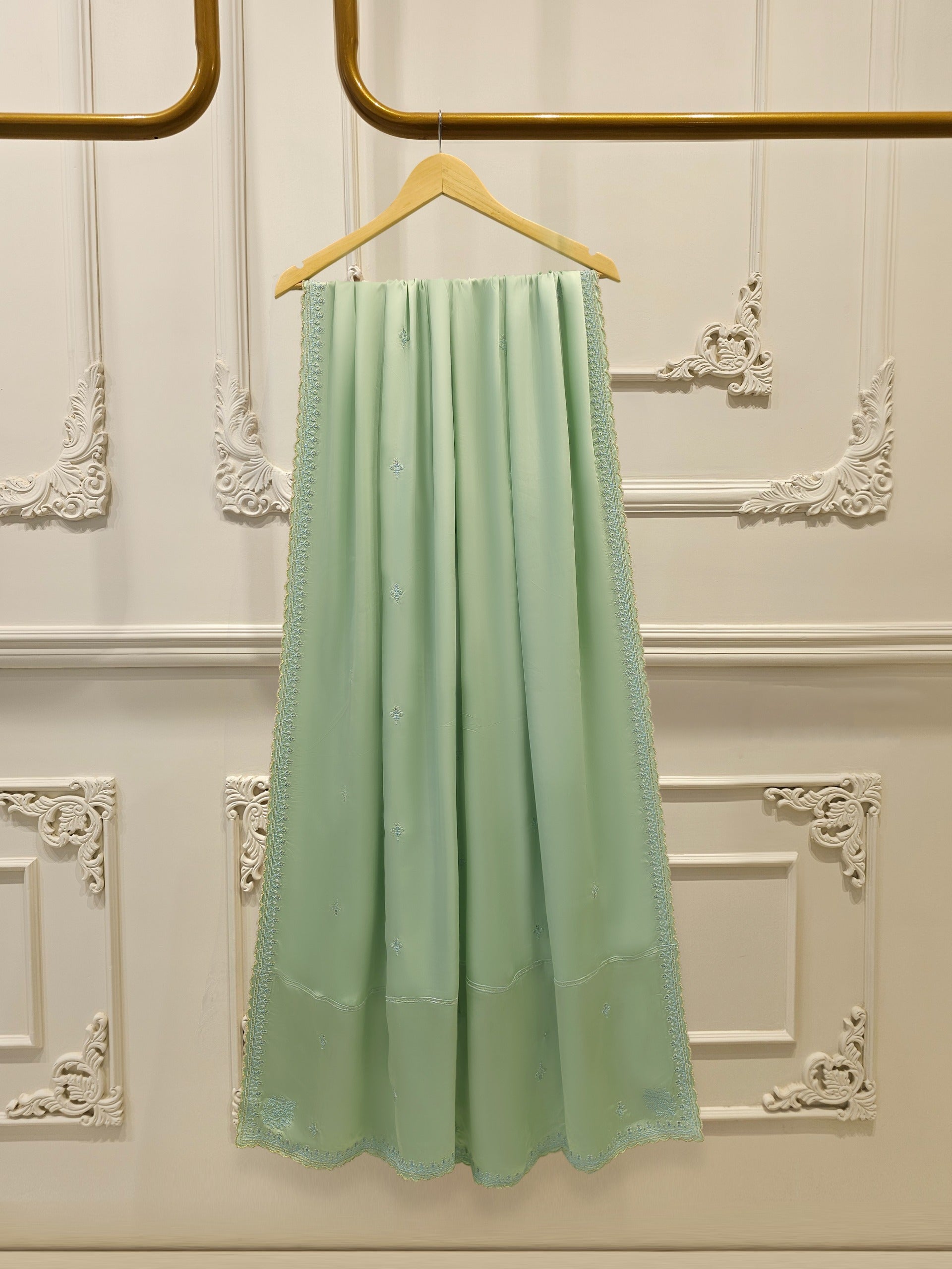 3 Piece - Pure Embroidered Korean Silk  S114506