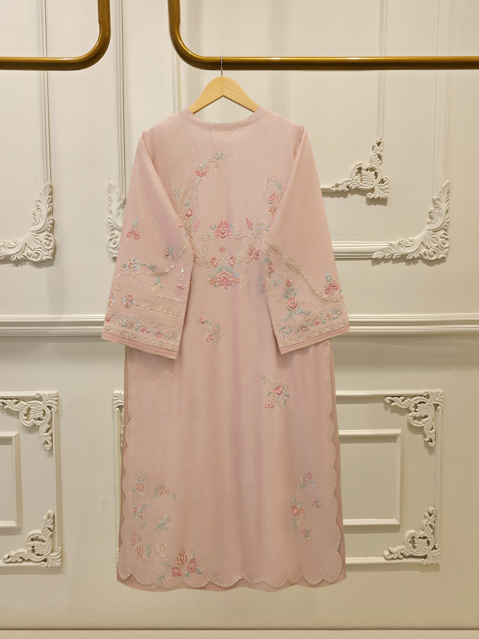 3 Piece - Pure Khaddi Silk Embroidered  Suit S114730