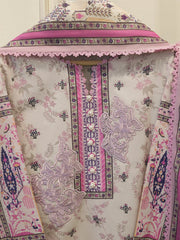 2-Piece Embroidered Digital Printed Cambric Suit S114754