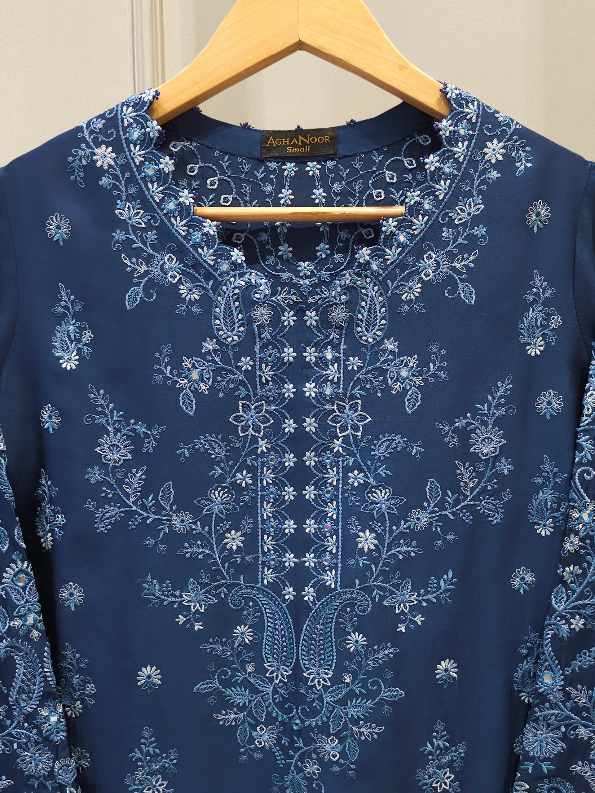 2 Piece- Pure Sheesha Silk Embroidered Suit S114863