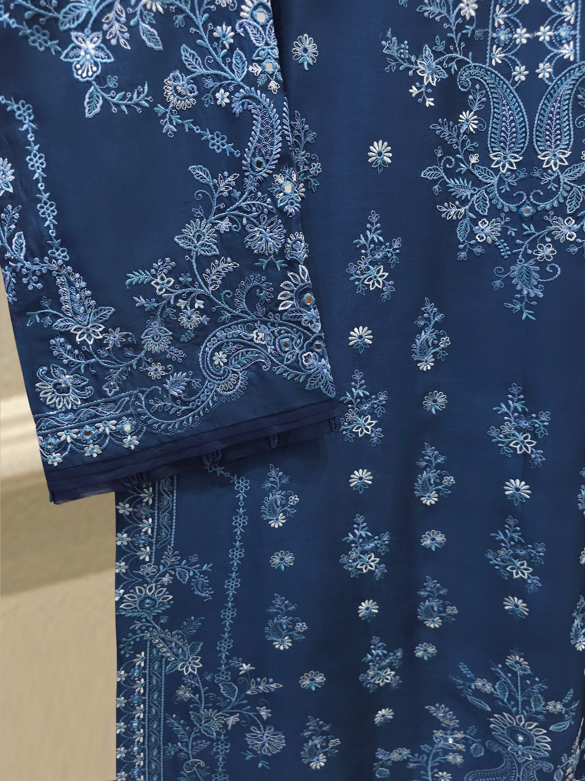 2 Piece- Pure Sheesha Silk Embroidered Suit S114863