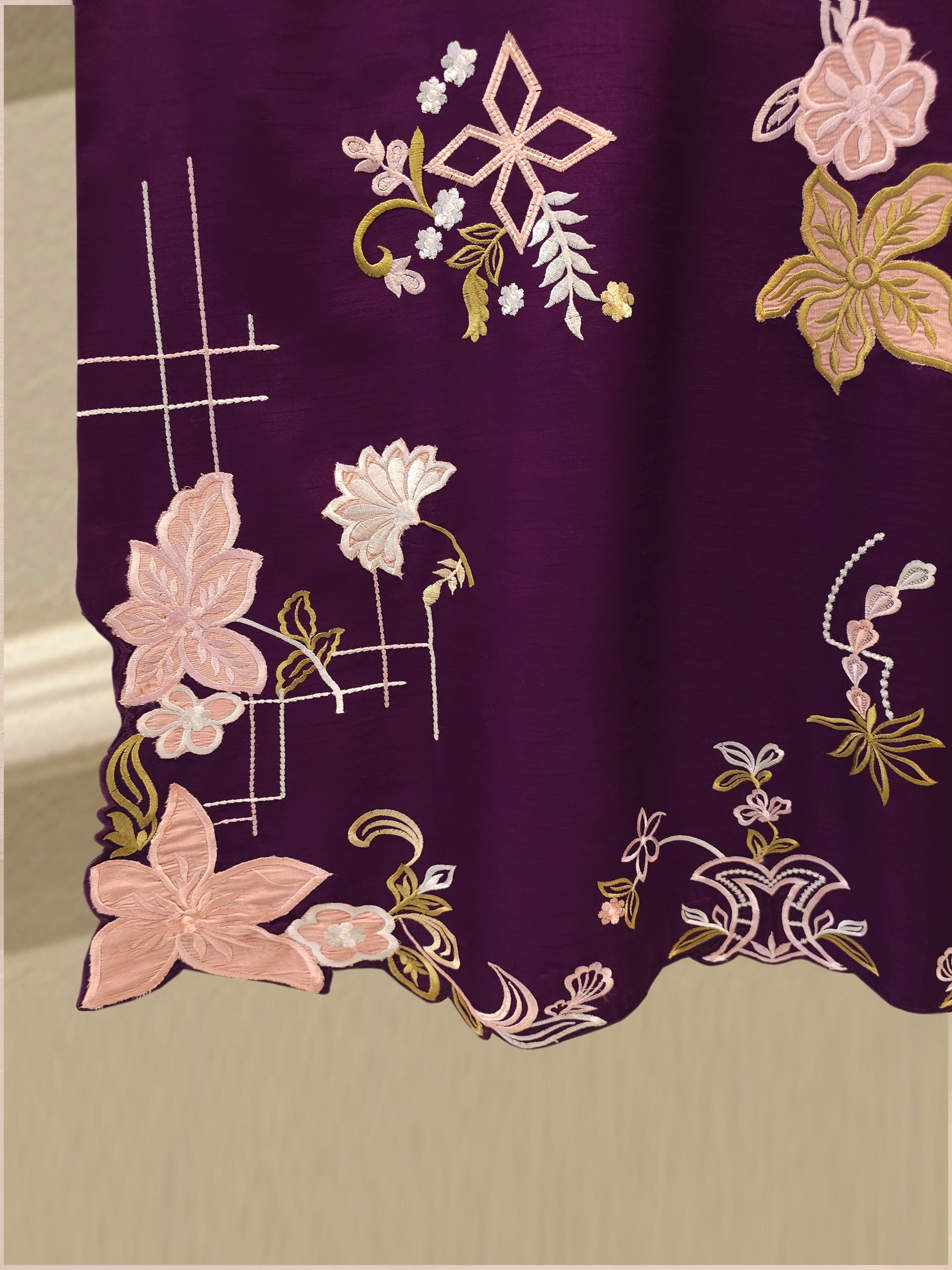 2 Piece - Pure Embroidered Korean Silk Suit S114920