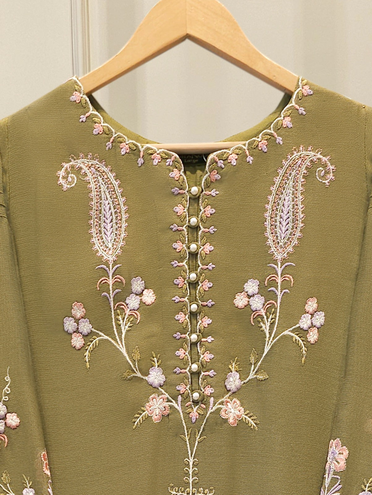 Pure Embroidered Cotton Net Shirt S114991