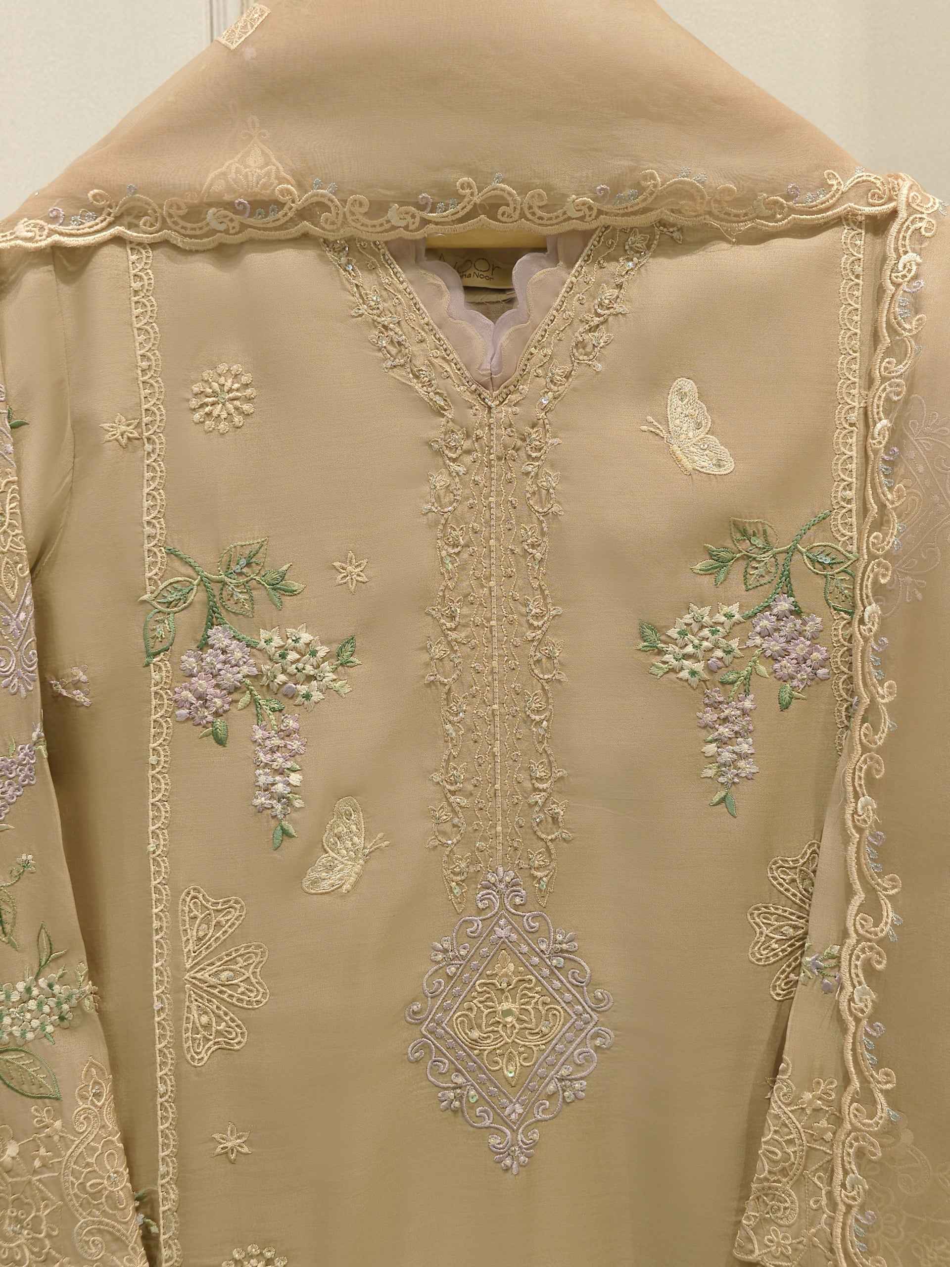 3 Piece - Embroidered Khadi Silk Suit WS00395