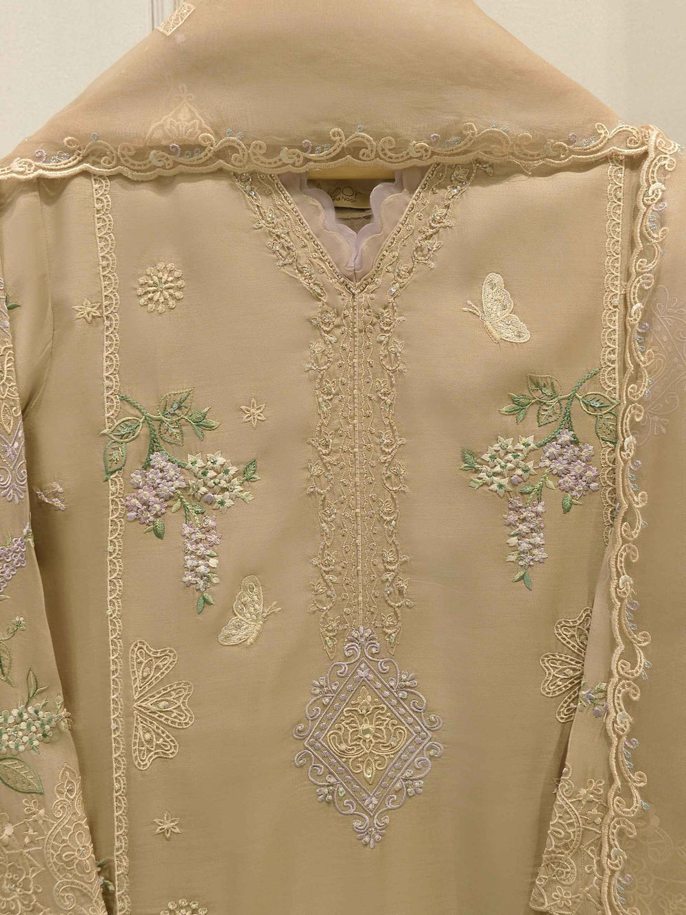 3 Piece - Embroidered Khadi Silk Suit WS00395