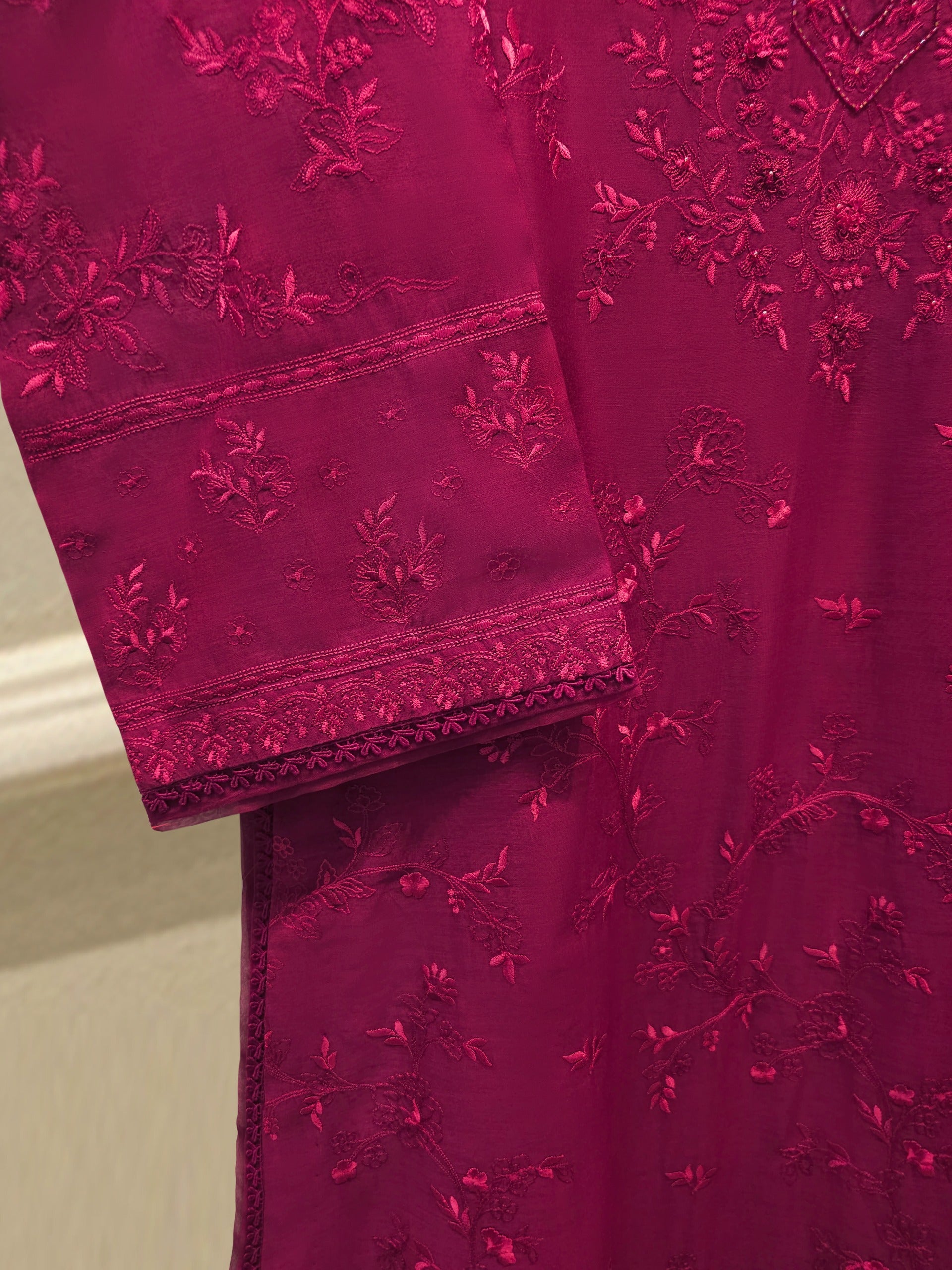 2 Piece - Embroidered Kora Silk Suit S115220
