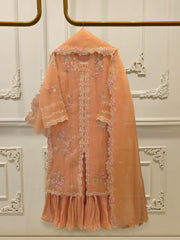 3 Piece - Pure Organza Embroidered Suit S115289