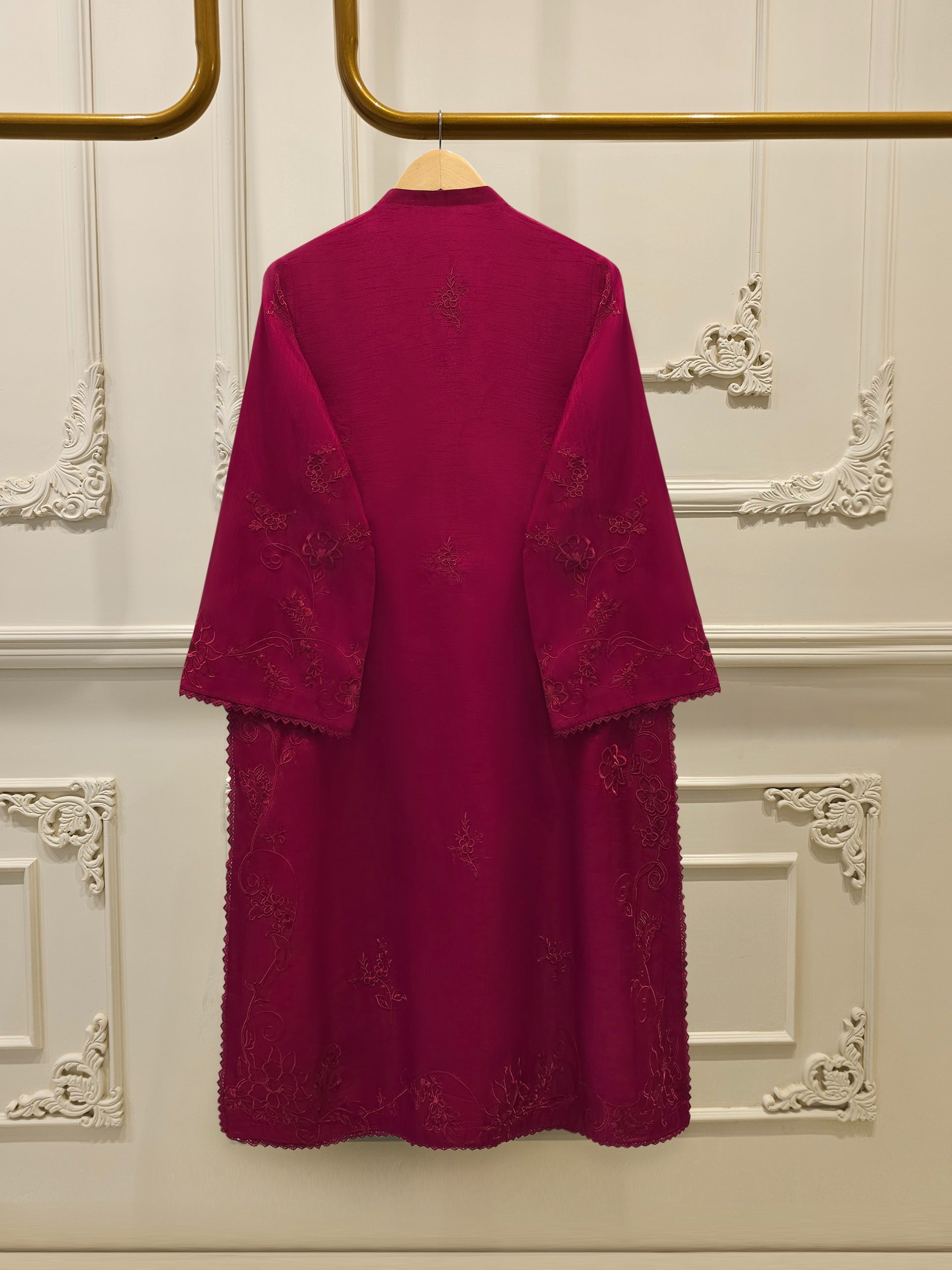 3 Piece- Pure Korean Silk Embroidered Suit S115297