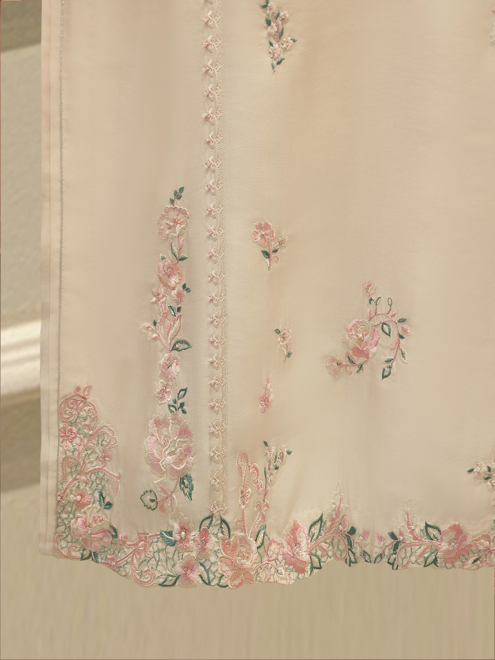 3 Piece- Pure  Sheesha Silk Embroidered Suit S115345