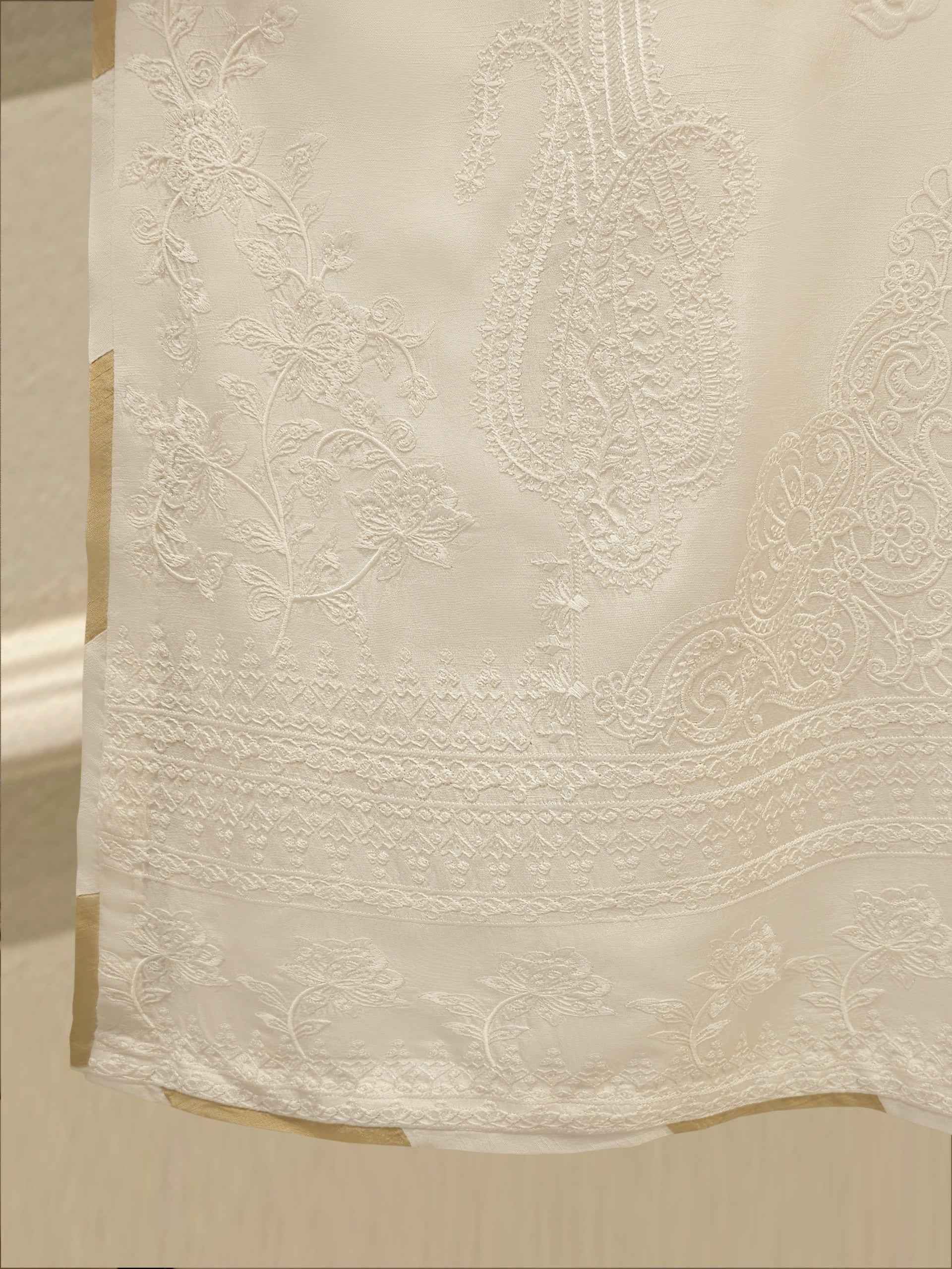 3 Piece- Pure Korean Silk Embroidered Suit S115360
