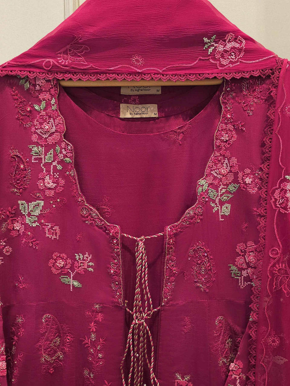 3 Piece - Embroidered Kora Silk Suit WS00412