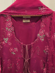 3 Piece - Embroidered Kora Silk Suit WS00412