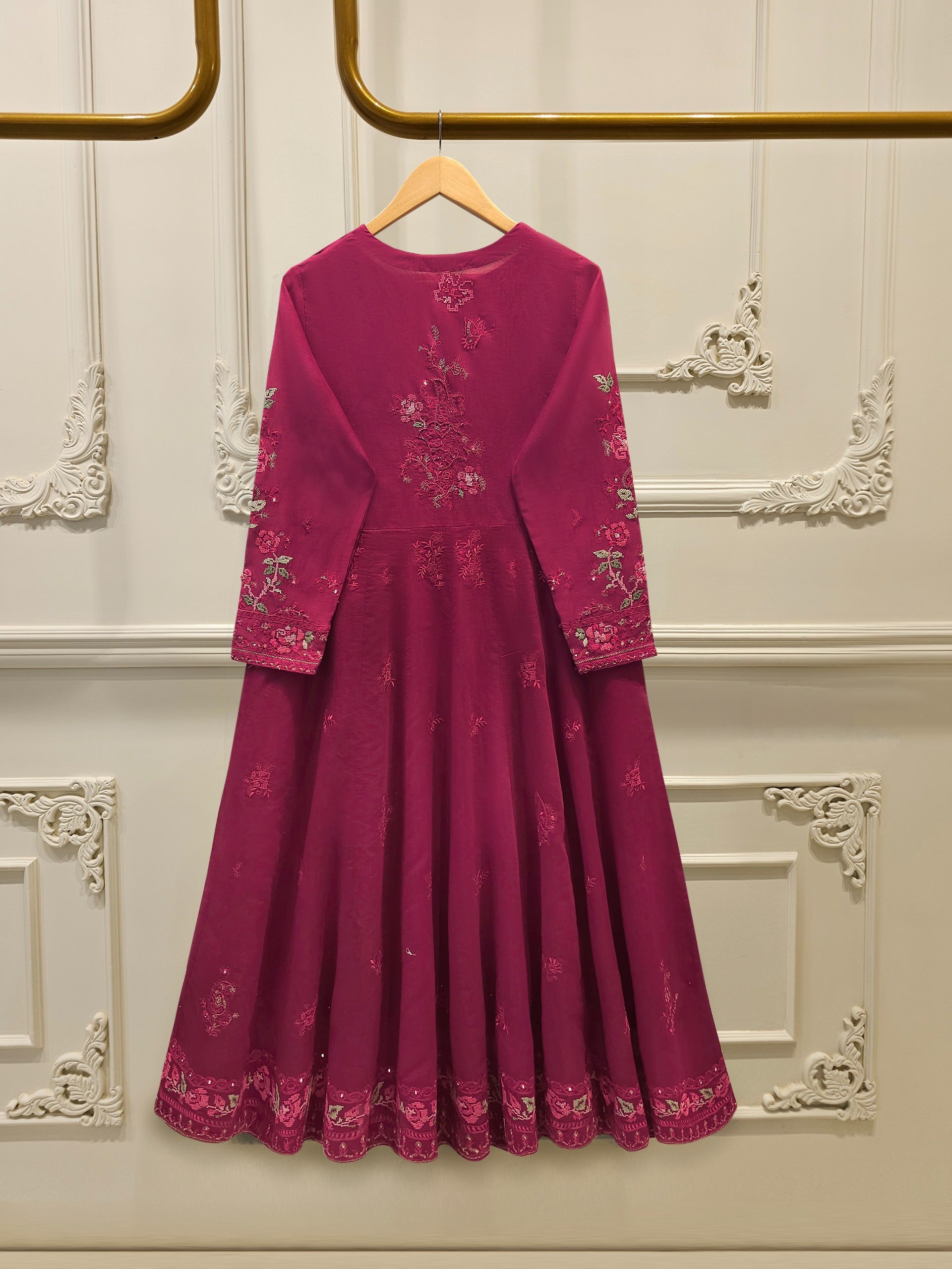 3 Piece - Embroidered Kora Silk Suit WS00412