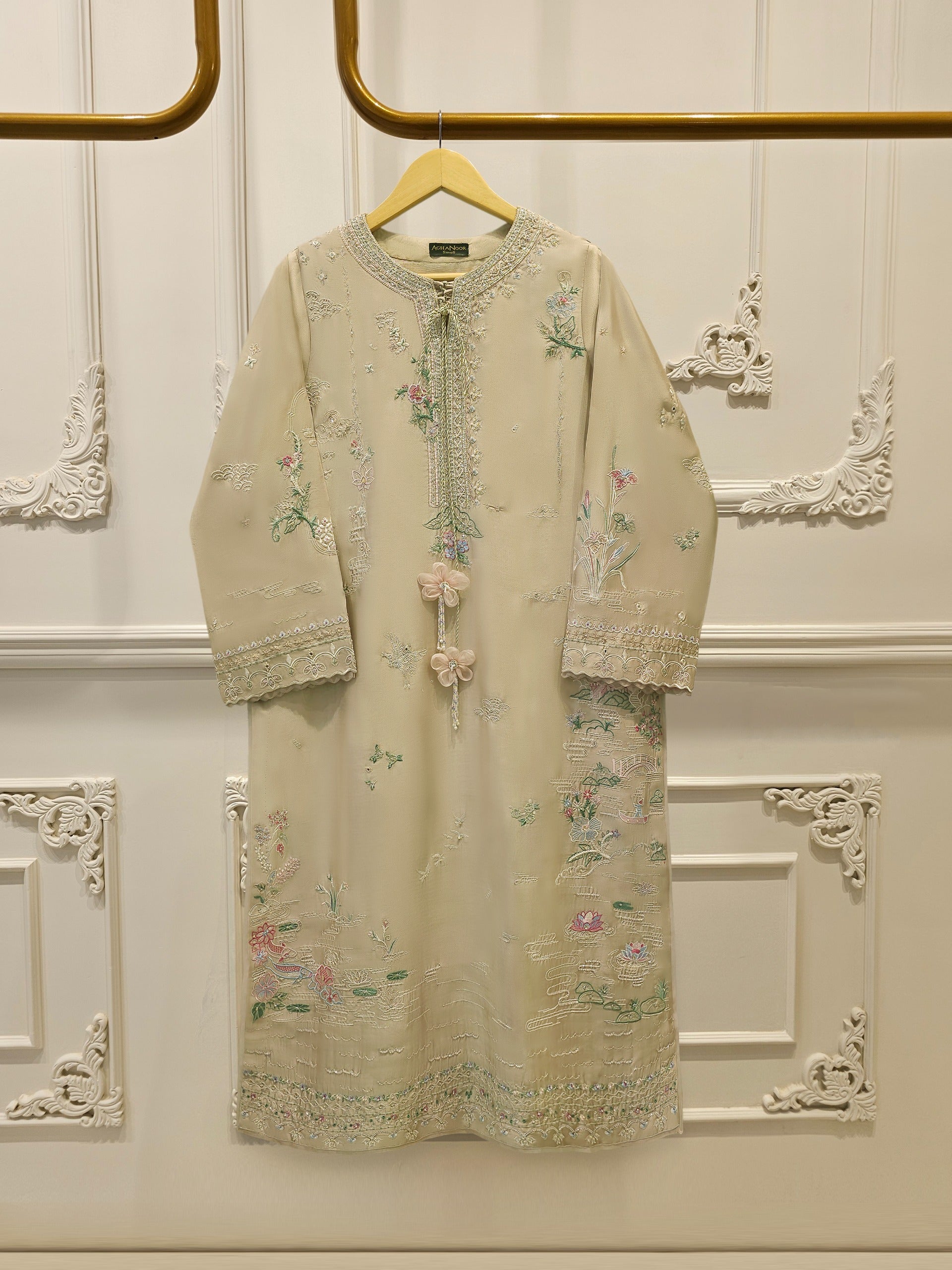 2 Piece- Pure Sheesha Silk Embroidered Suit S115395
