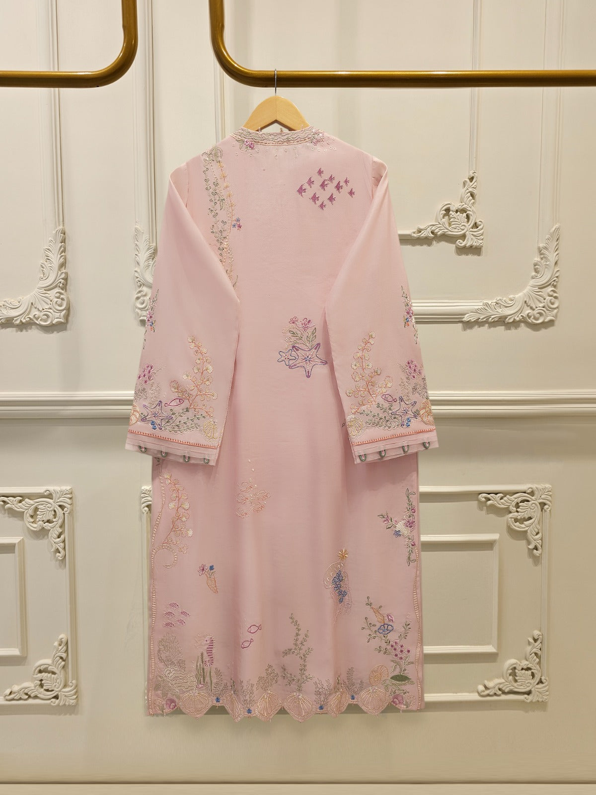 2 Piece - Pure Khaddi Silk Embroidered  Suit S115401