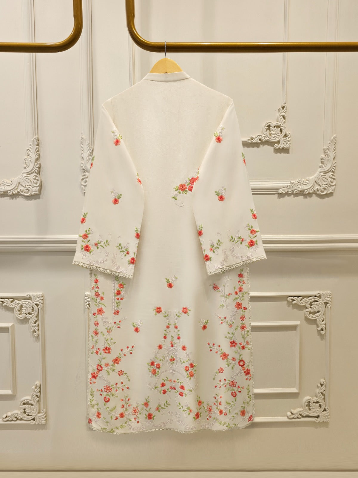 2 Piece- Pure  Korean Silk Embroidered Suit S115413