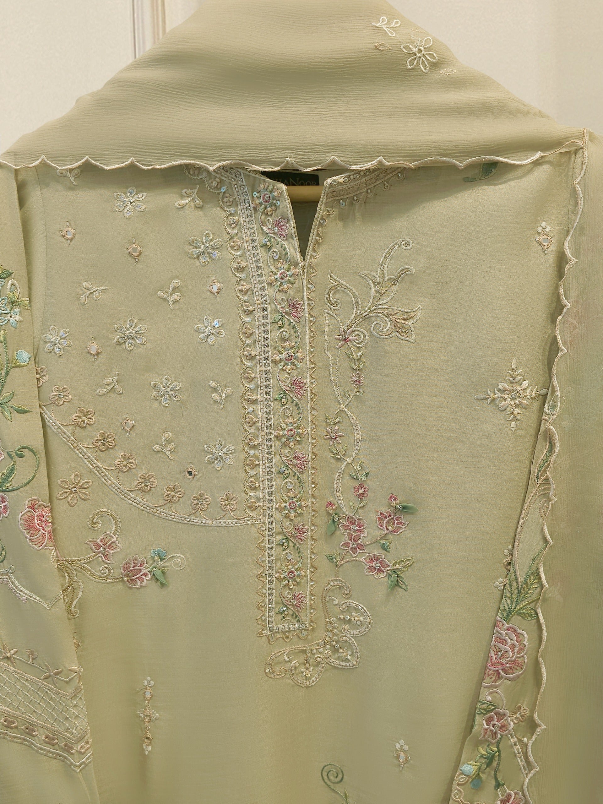 3 Piece - Pure Khaddi Silk Embroidered  Suit S115427