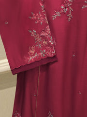 3 Piece - Embroidered Kora Silk Suit WS00414