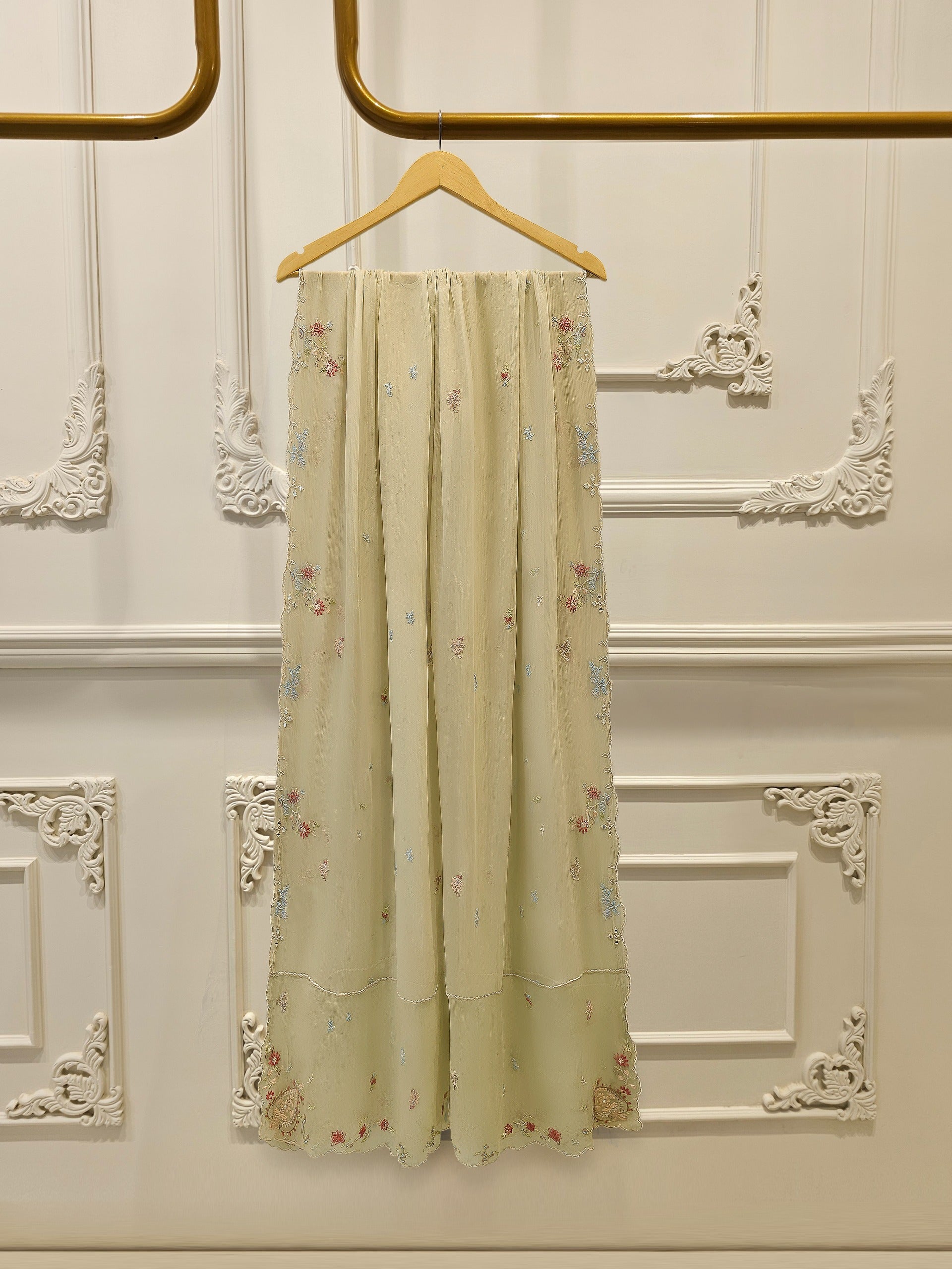 3 Piece- Pure  Sheesha Silk Embroidered Suit S115416