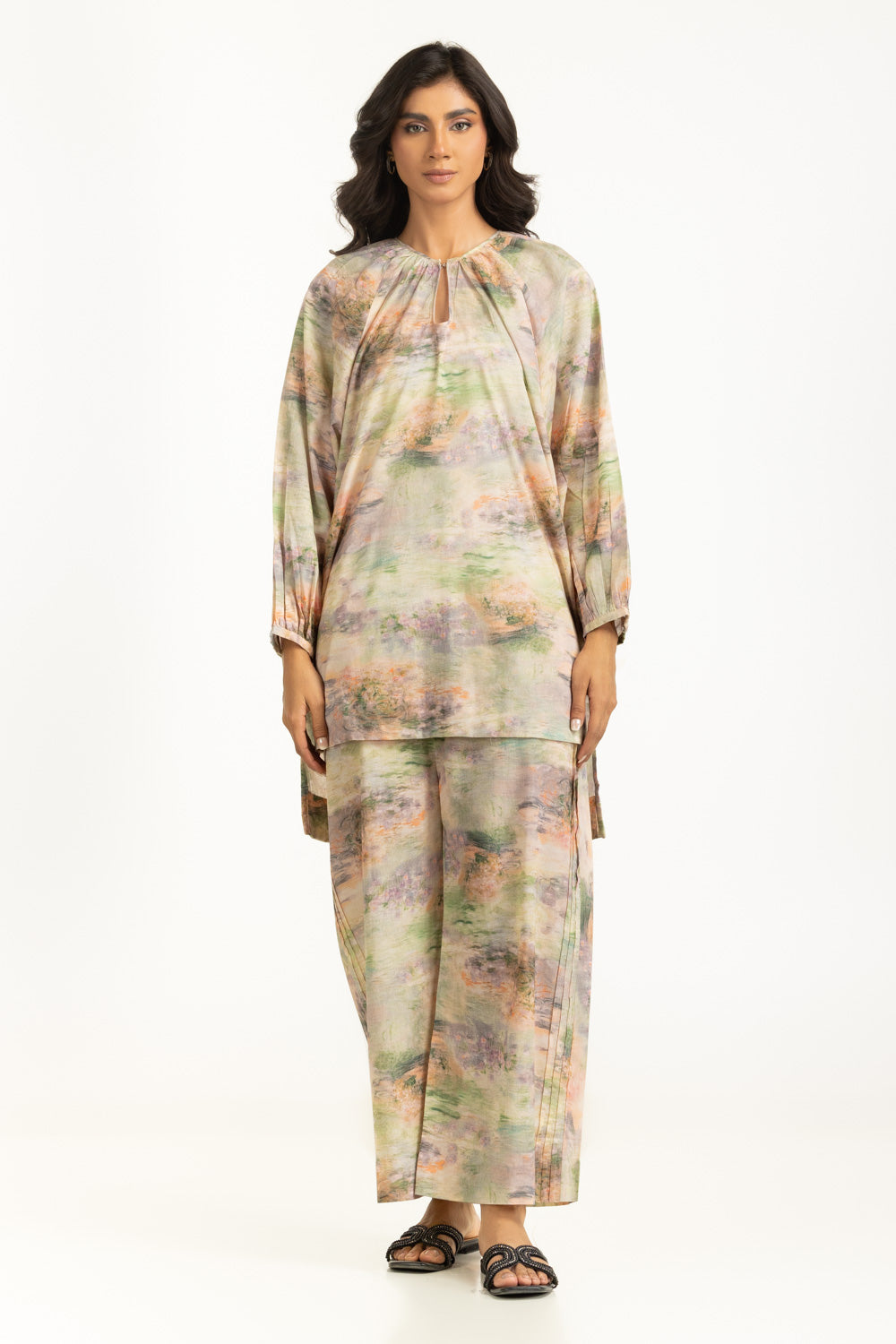 Yarn Lurex Printed Co-Ord Set