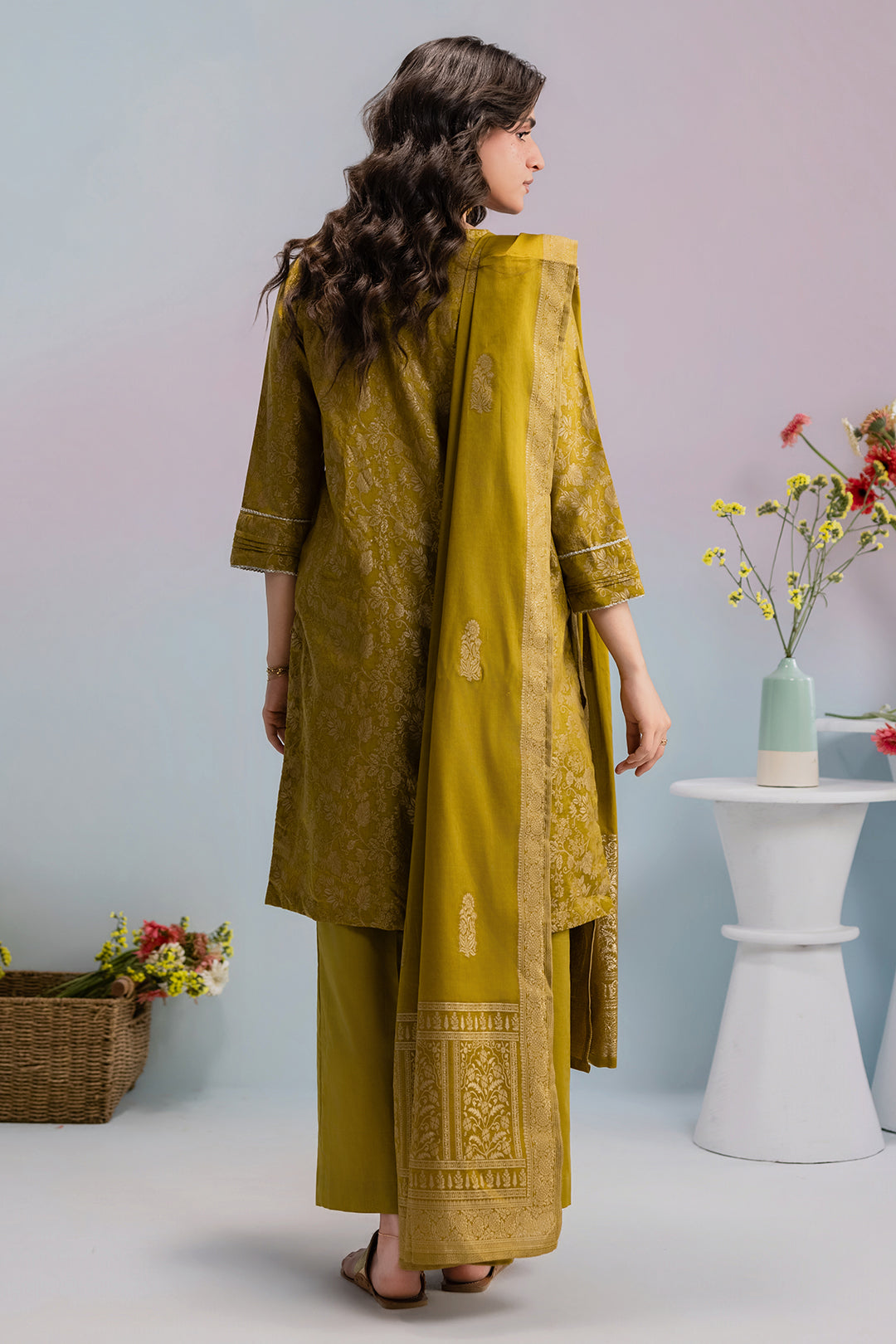 Embroidered Kurta Dupatta Trouser - 3258