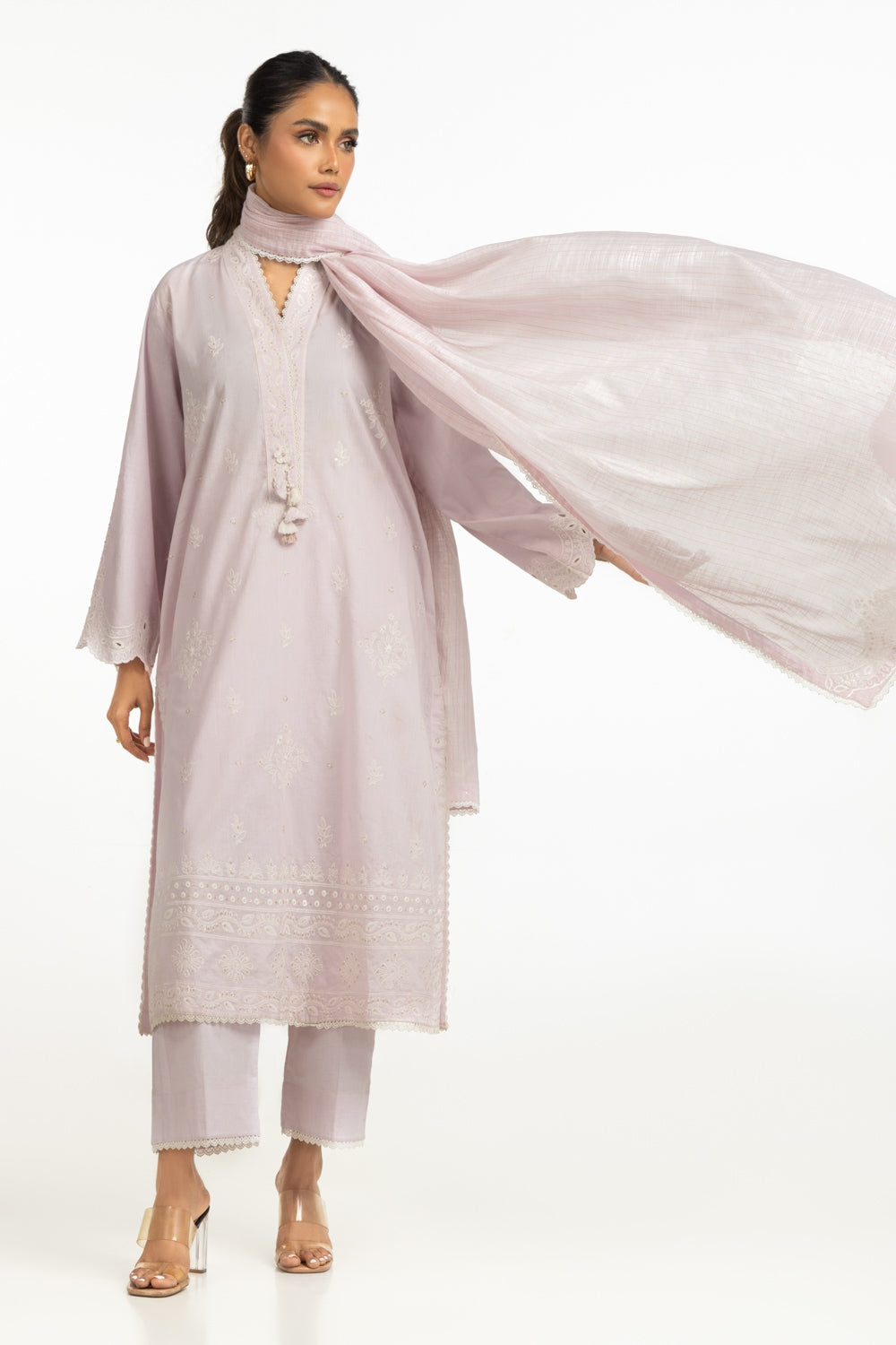 Cambric Embroidered Shirt And Trouser