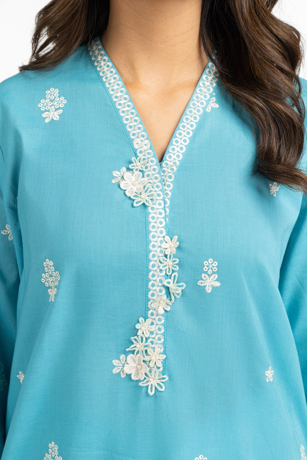 Cambric Embroidered Shirt And Trouser