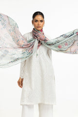 Cambric Schiffli Embroidered Shirt And Dupatta