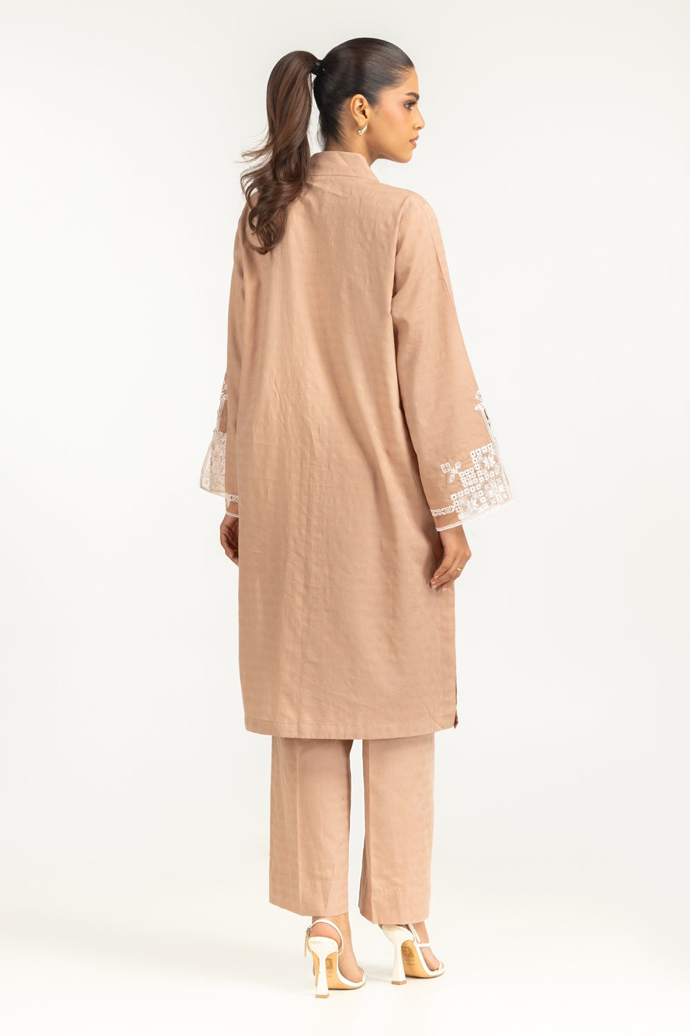 Cotton Jacquard Embroidered Co-Ord Set