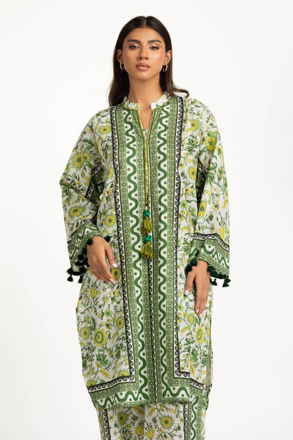 Cross Slub Printed Co-Ord Set
