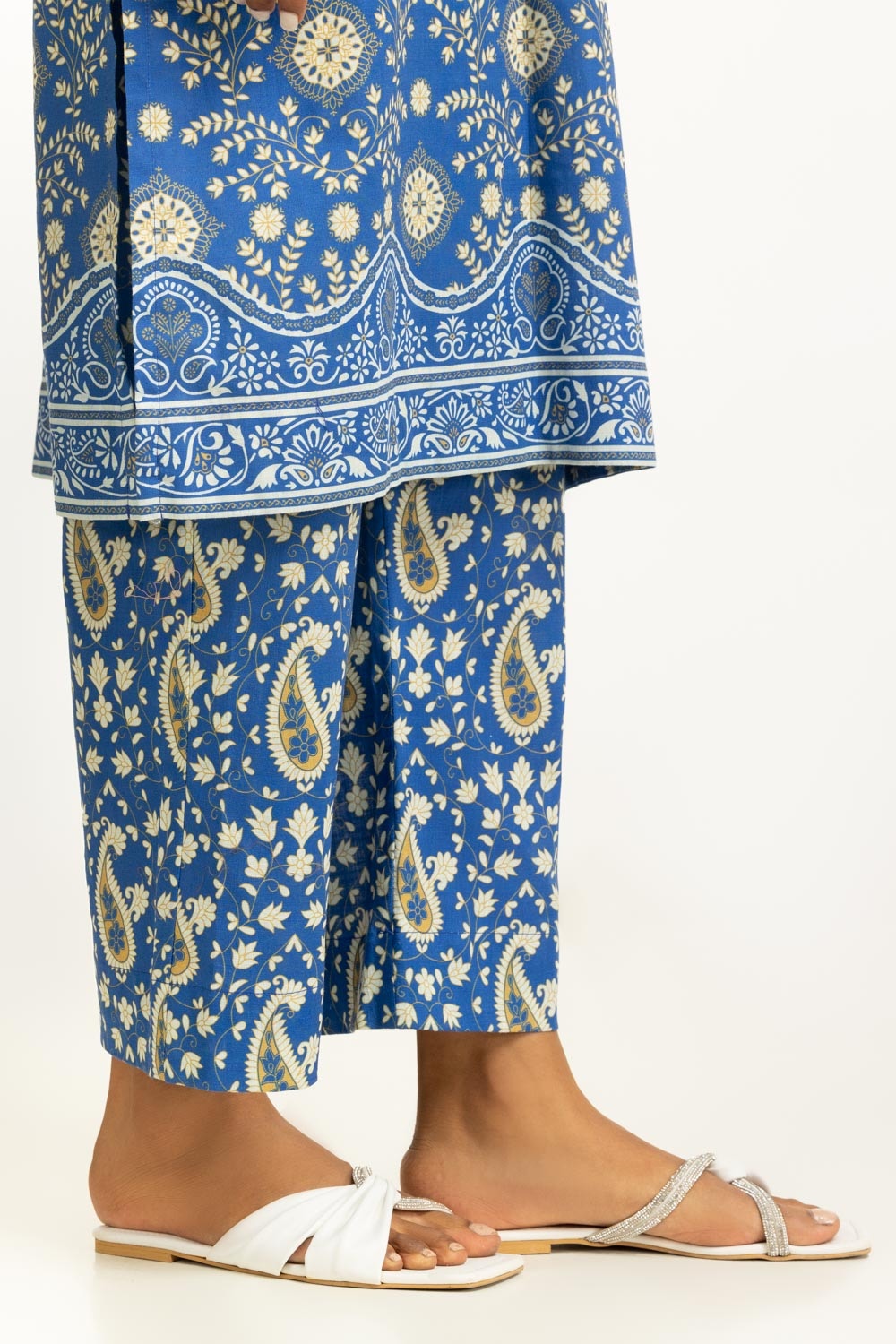 Cross Slub Printed Co-Ord Set