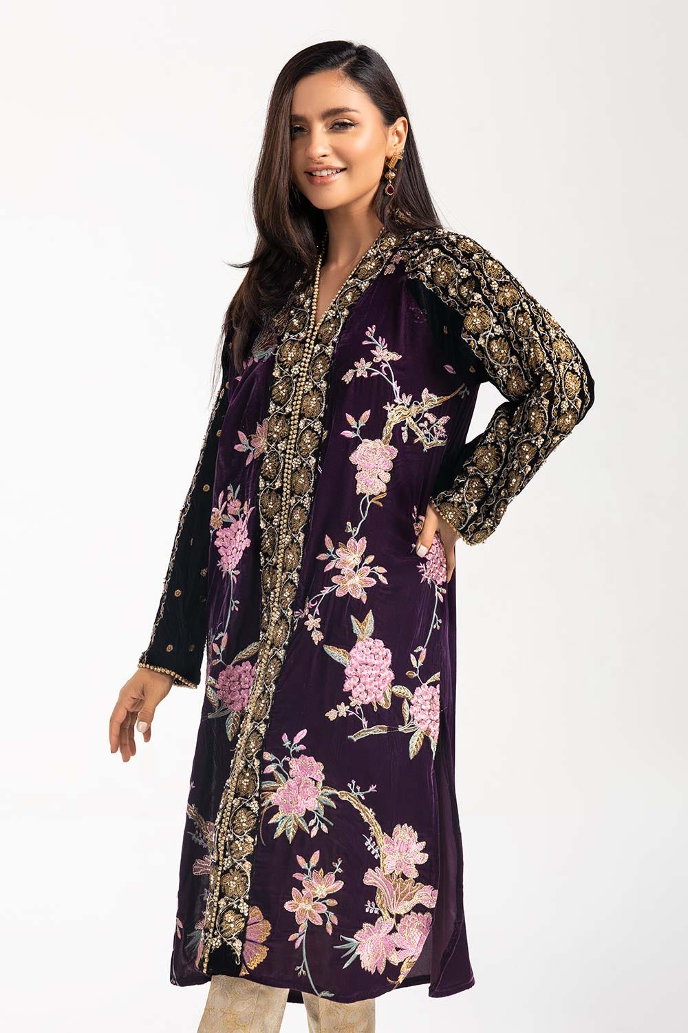 Velvet Embroidered Shirt