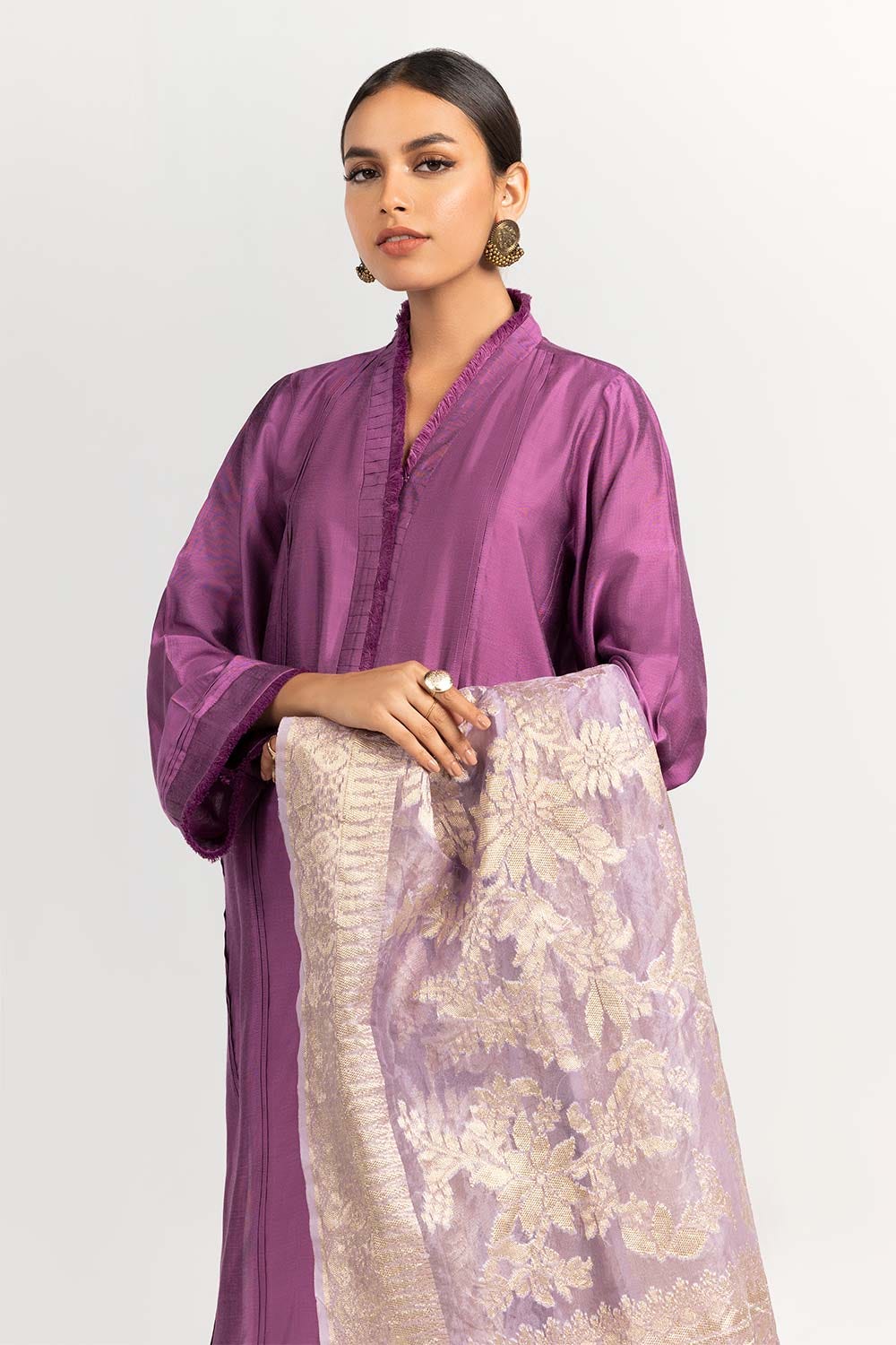 2 Piece Festive Suit Kathan Silk Kurta Jamawar Dupatta