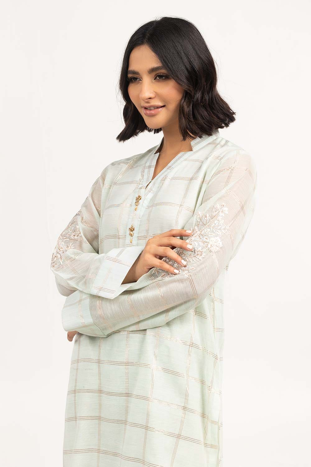 2 Piece Festive Suit Munar Kurta Raw Silk Pants