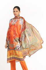 Digital Print Shamose Silk Embroidered Suit