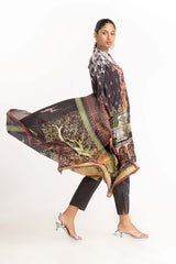 Digital Printed Shamose Silk Embelsihed Suit
