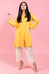 Yellow 1 Piece Jacquard Shirt