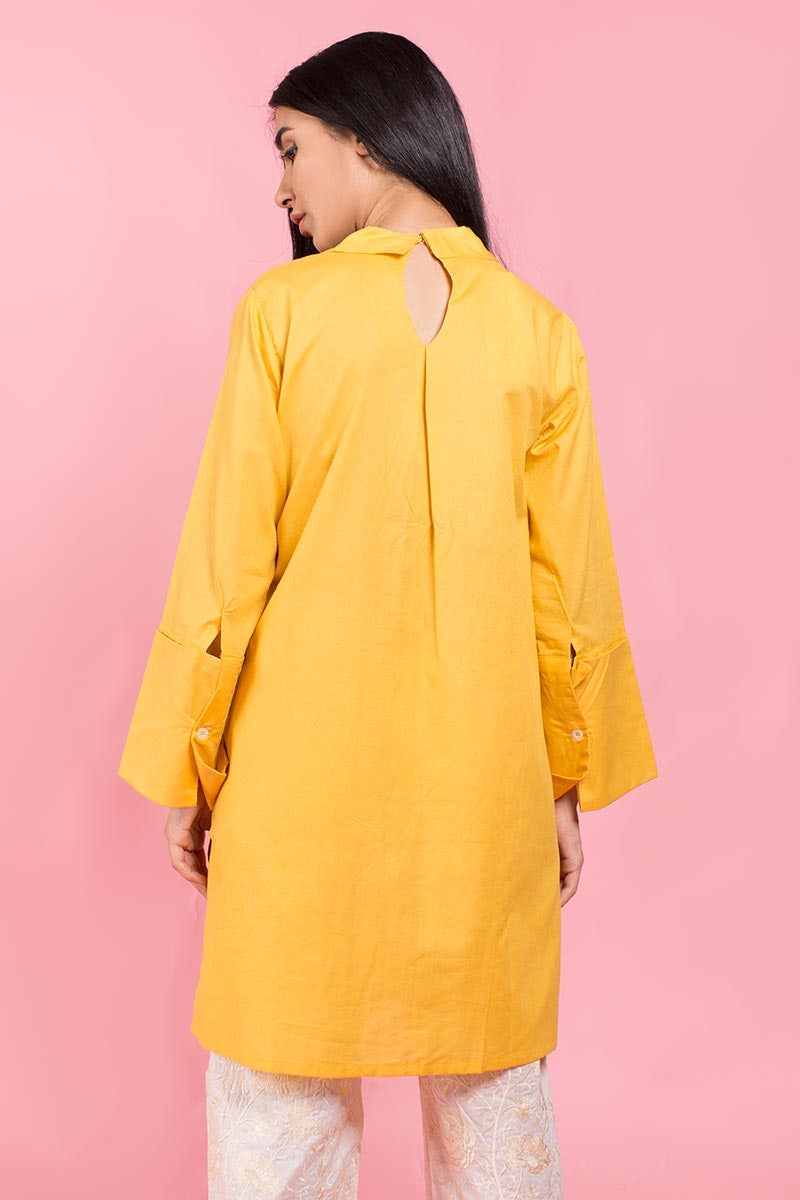 Yellow 1 Piece Jacquard Shirt