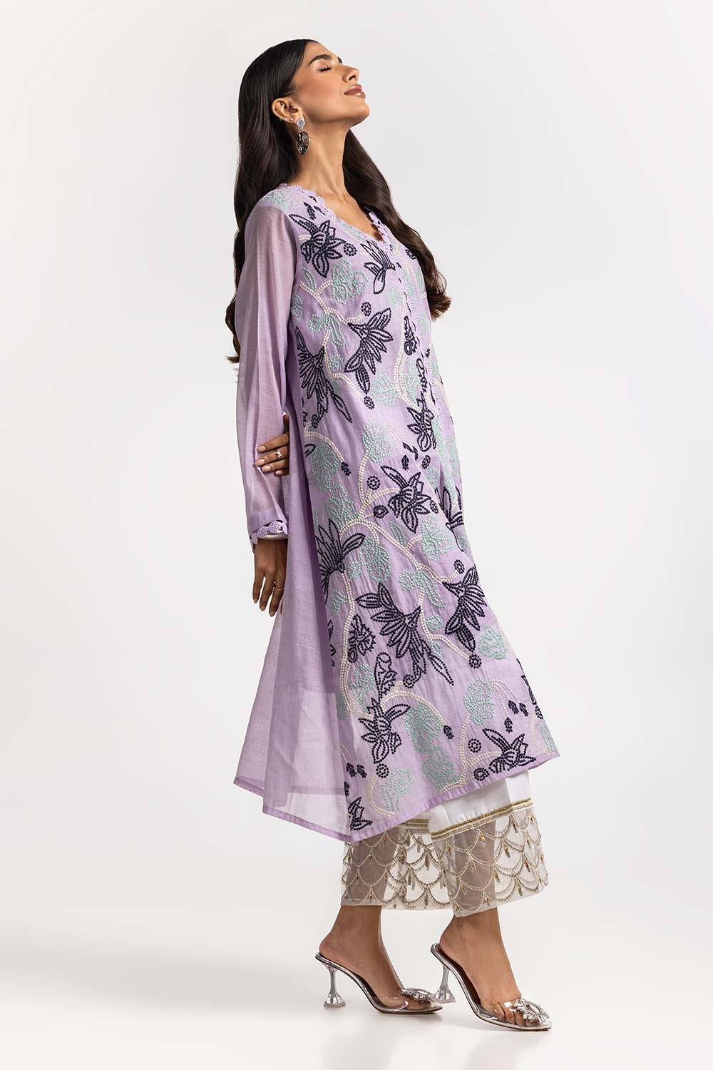 Dyed Cottonsilk Embroidered Shirt