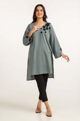 Dyed Cotton Yarn Dyed Embroidered Shirt