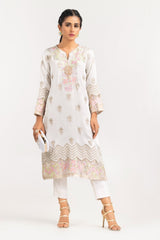 Luxury Pret Polyester Silk Embroidered Shirt