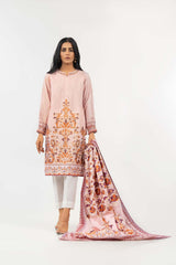 Screen Printed Cambric Shirt with Lawn Dupatta