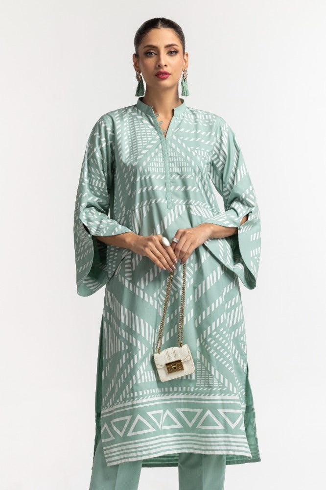 Dyed Polyester Viscose Screen Printed Shirt With Trouser