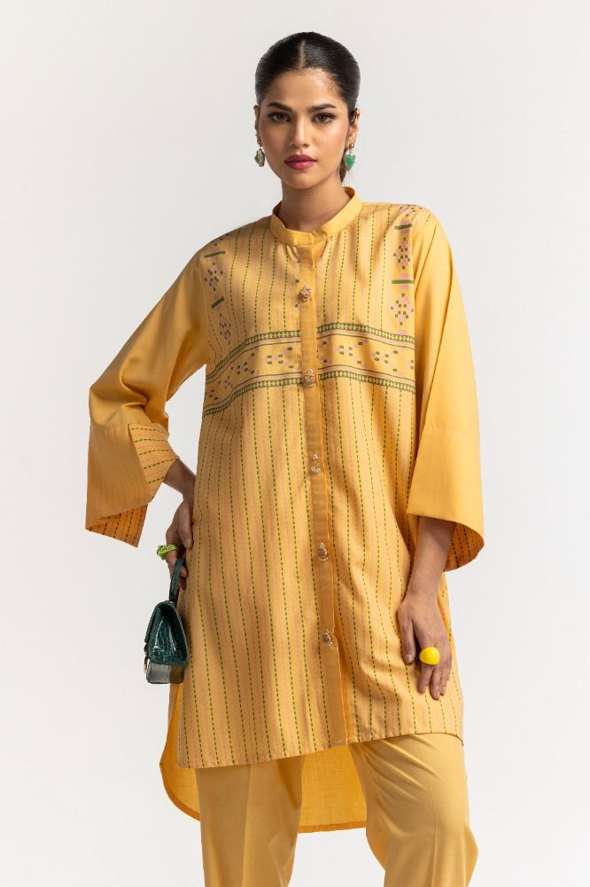 Dyed Polyester Viscose Screen Printed Shirt With Trouser