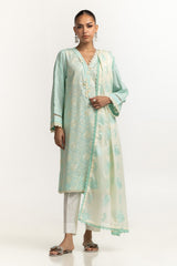 Cambric Embroidered Shirt And Embroidered Dupatta
