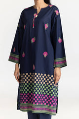 Cambric Block Printed Shirt And Dyed Trouser
